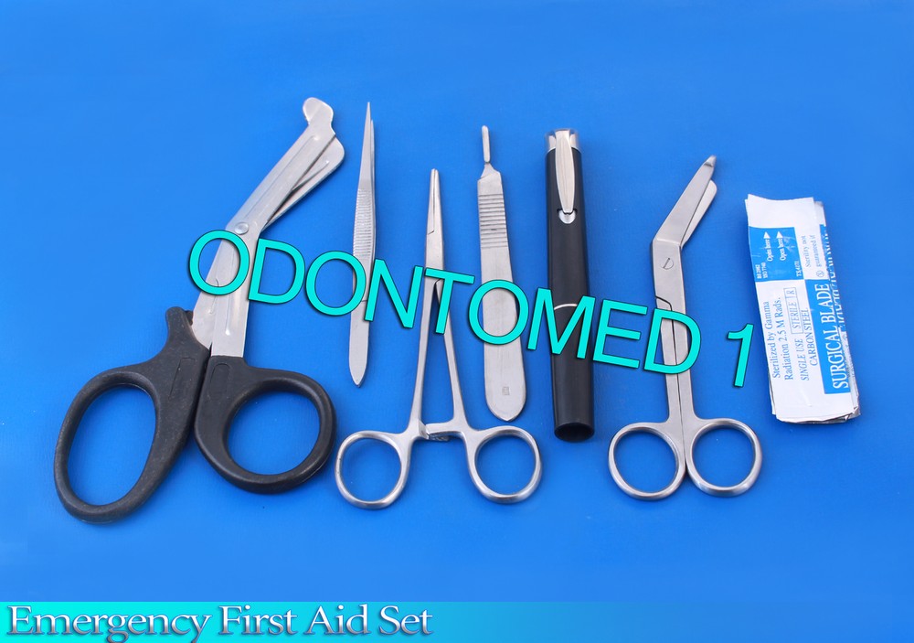 6 PCS EMERGENCY FIRST AID RESPONSE KIT WITH 5 SCALPEL HANDLE BLADE #15
