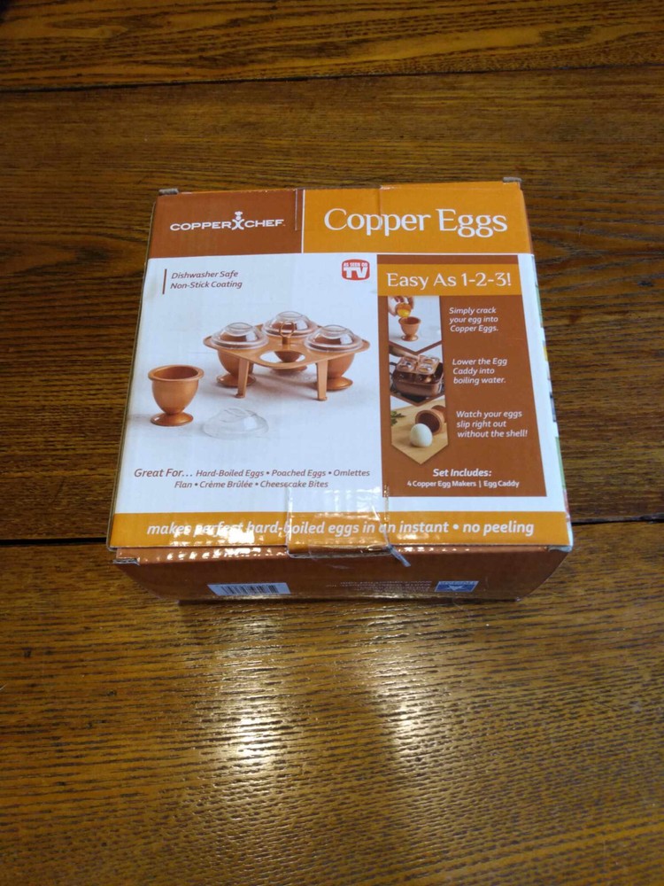 New In Box Copper Chef Copper Eggs Set
