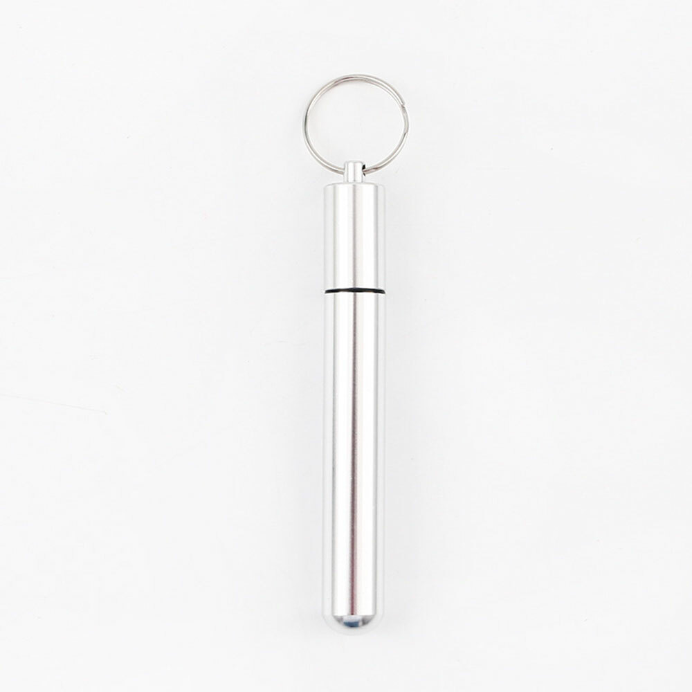 General Keychain Waterproof Pill Box Bottle Holder Container Ear Spoon Tool