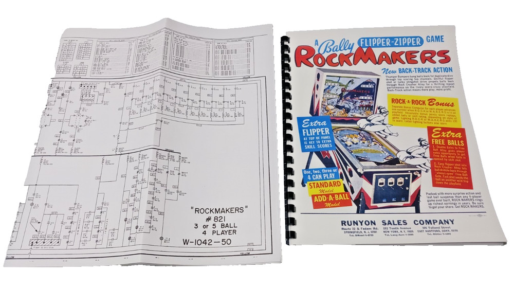 ROCK MAKERS BALLY PINBALL MANUAL AND SCHEMATICS