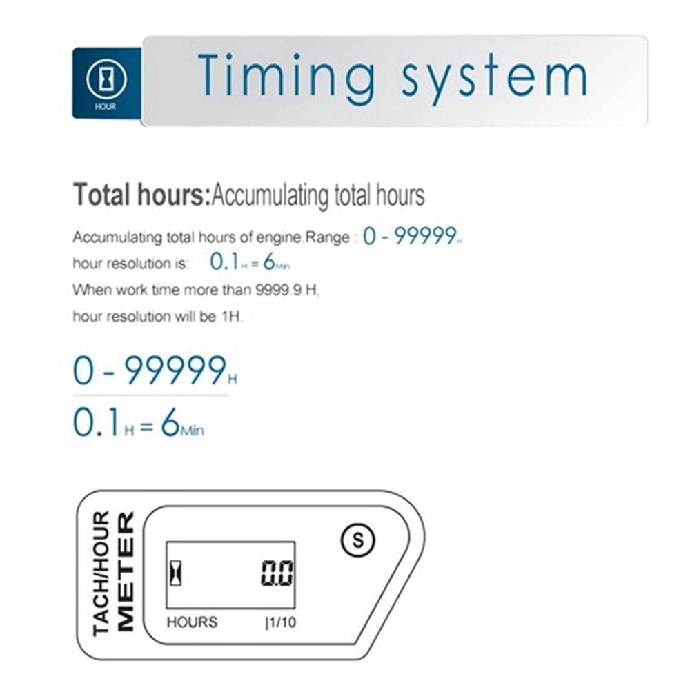 Motorcycle Speed Hour Meter Inductive LCD Digital Accumulative Hour Meter2450