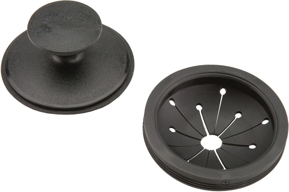 Black Disposer EZ Mount Garbage Disposal Stopper and Splash Guard for Sink Drain