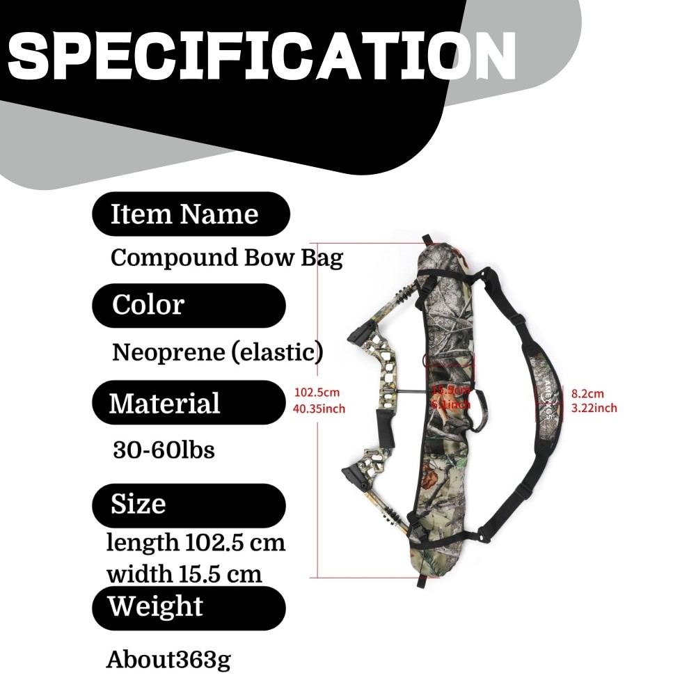 Camo Compound Bow Bag Shoulder Backpack Portable Archery Hunting Shooting Target