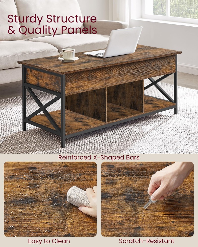 Hide Clutter and Lift Your Work - 47.2 Coffee Table with Storage
