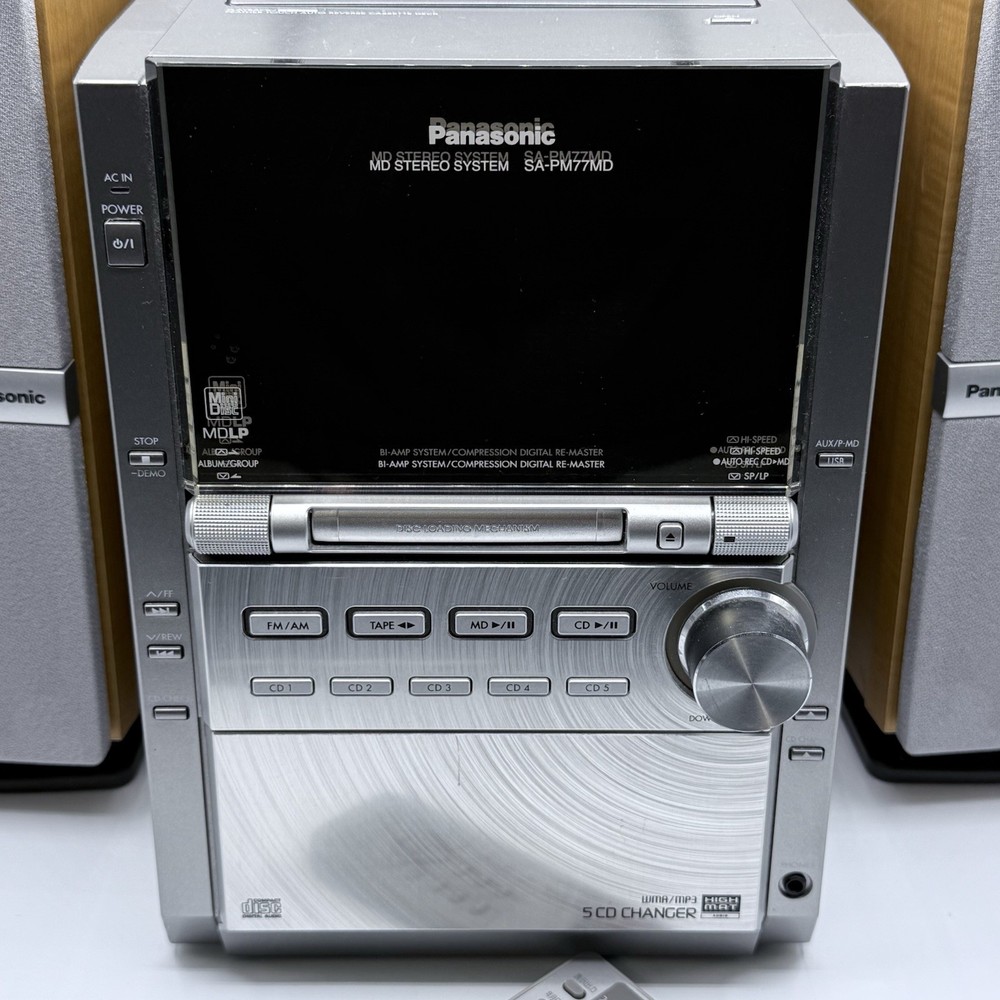 Panasonic SC-PM77MD CD MD Cassette Stereo Mini Disc System Remote FULLY TESTED