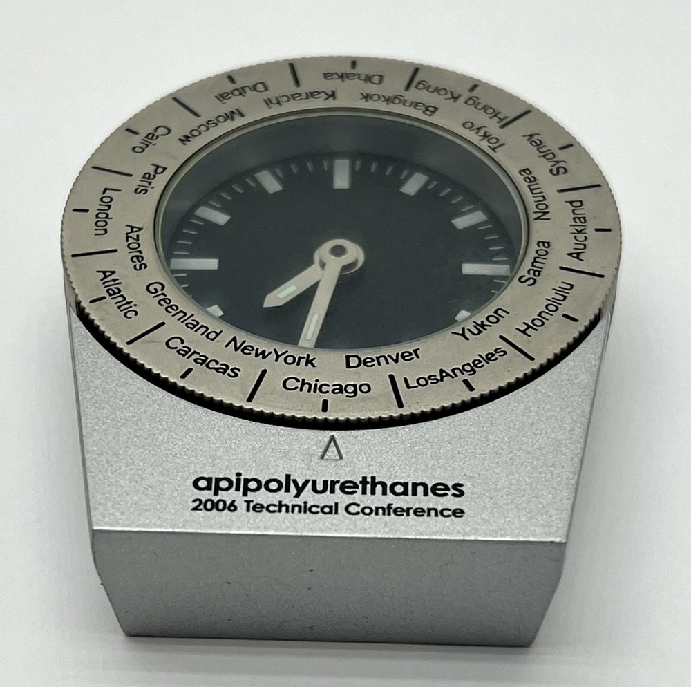 API polyurethanes 2006 Technical Conference Travel WorldTime Desk Clock untested