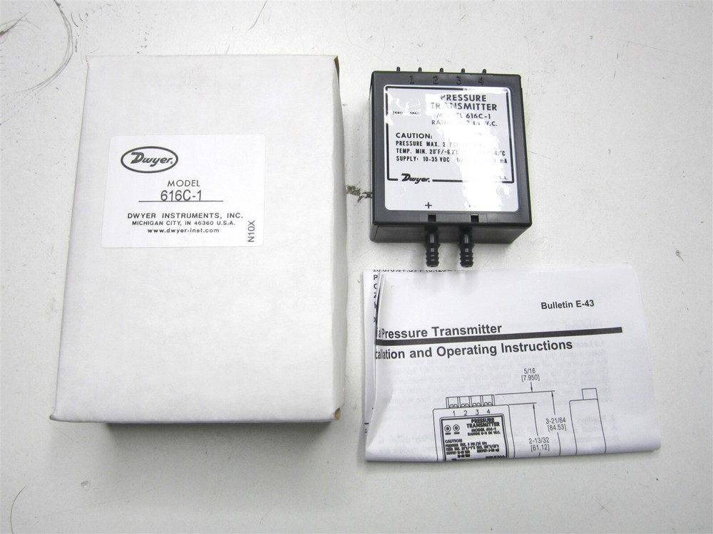 Dwyer (616C-1) Differential Pressure Transmitter (0-3"w.c.) with 1% Accuracy