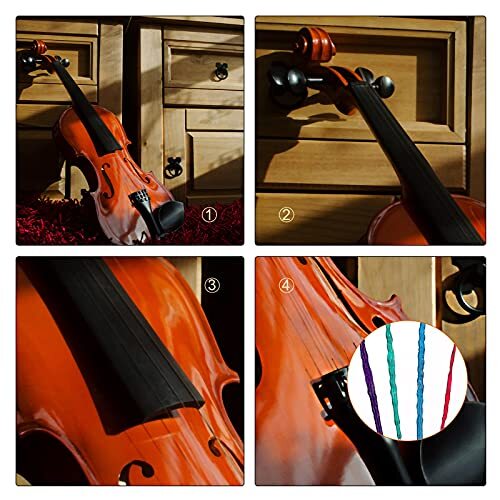 4/4 Violin String Replacement Set GDAE for Violin Instruments, 16 Pcs
