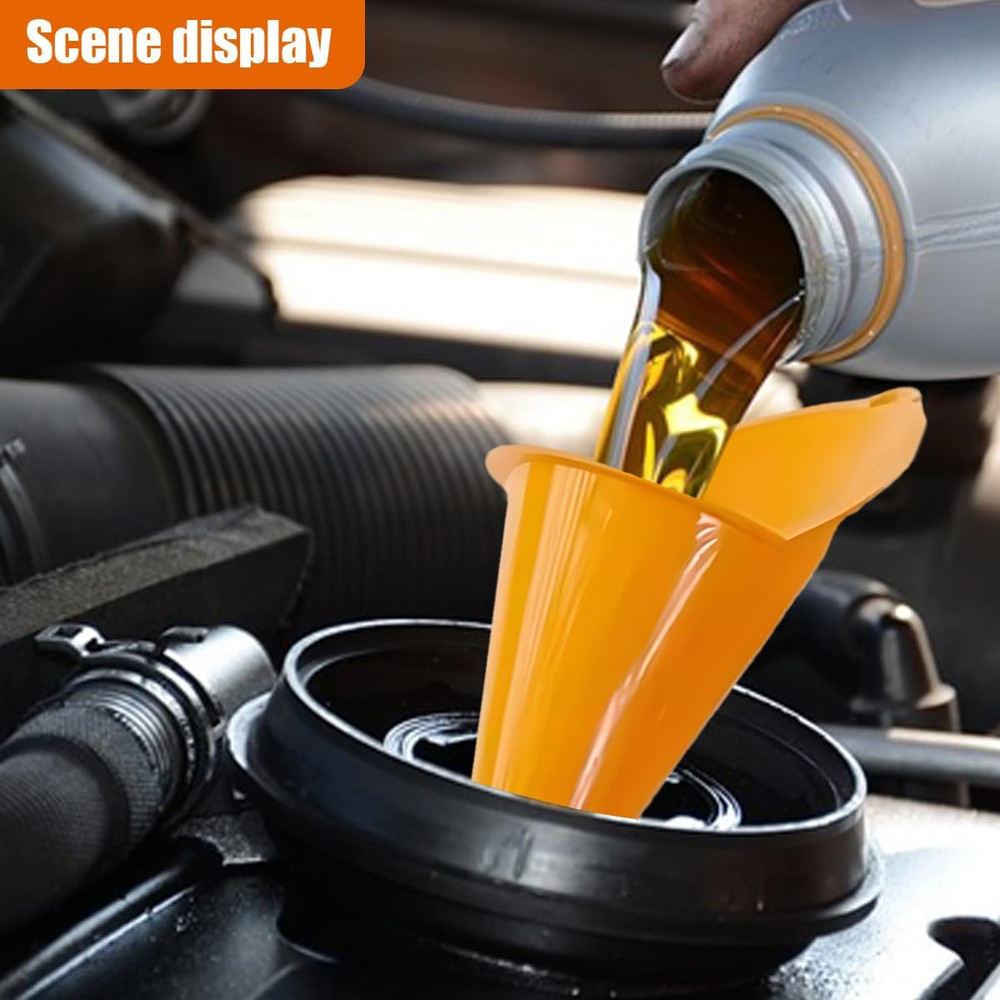 Long Neck Oil Funnel, Plastic Spill Saver Funnels, Multi-Function Funnel for All