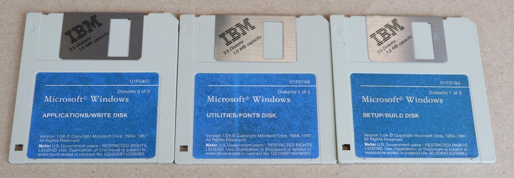 VTG IBM Microsoft Windows Setup/Build, Application/Write, Utilities/Fonts Disks