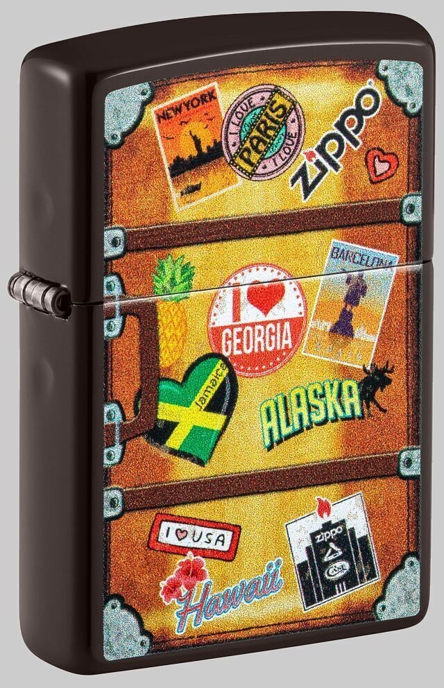 Suitcase Design Brown Windproof Zippo Lighter