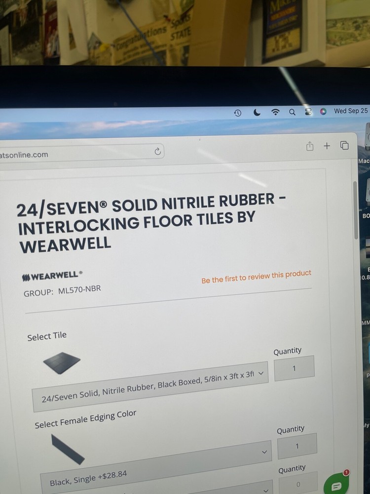 24/SEVEN SOLID NITRILE RUBBER - INTERLOCKING FLOOR TILES BY WEARWELL GROUP: ML57