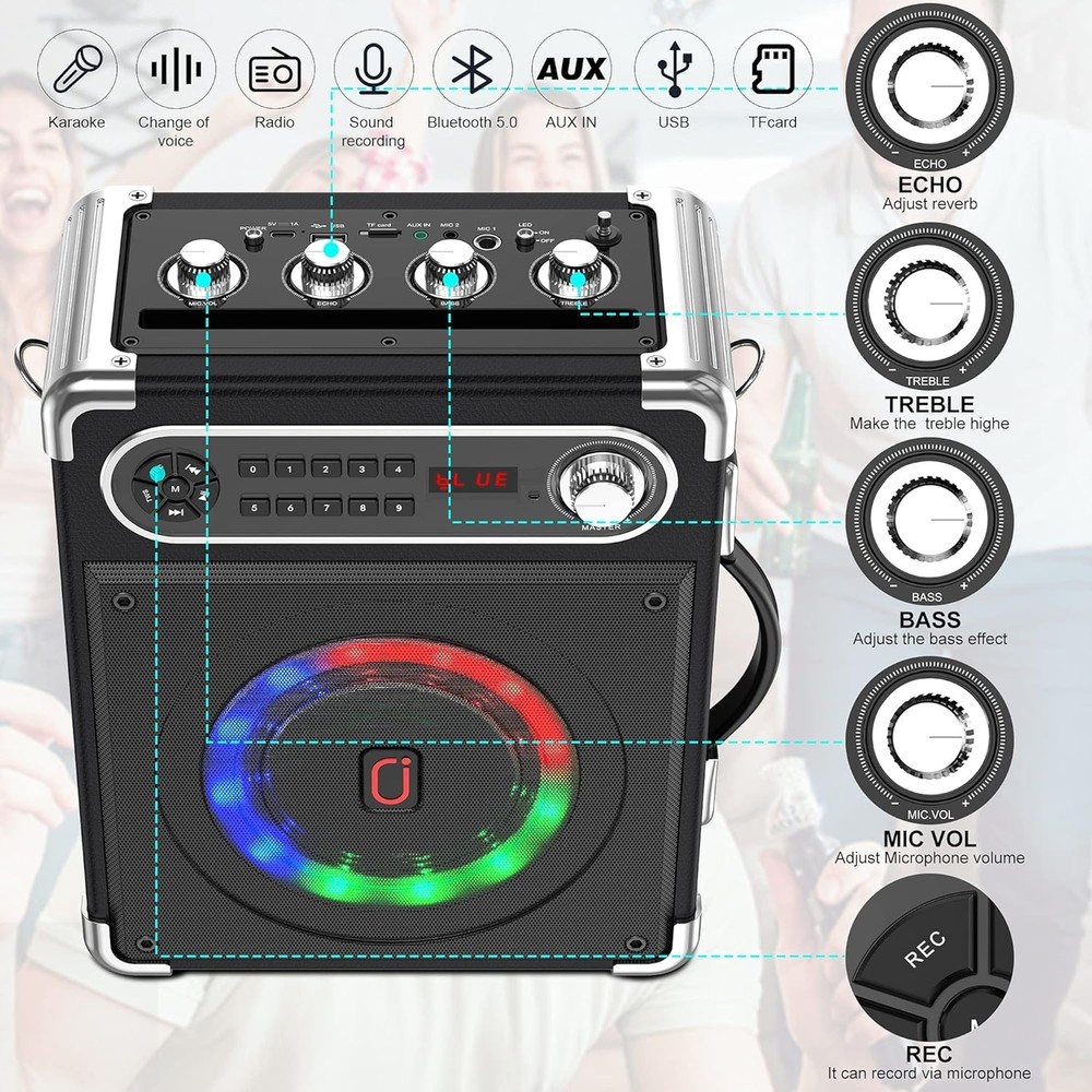 Multi-Function Karaoke Machine with Built-in Subwoofer - Perfect for Any Event