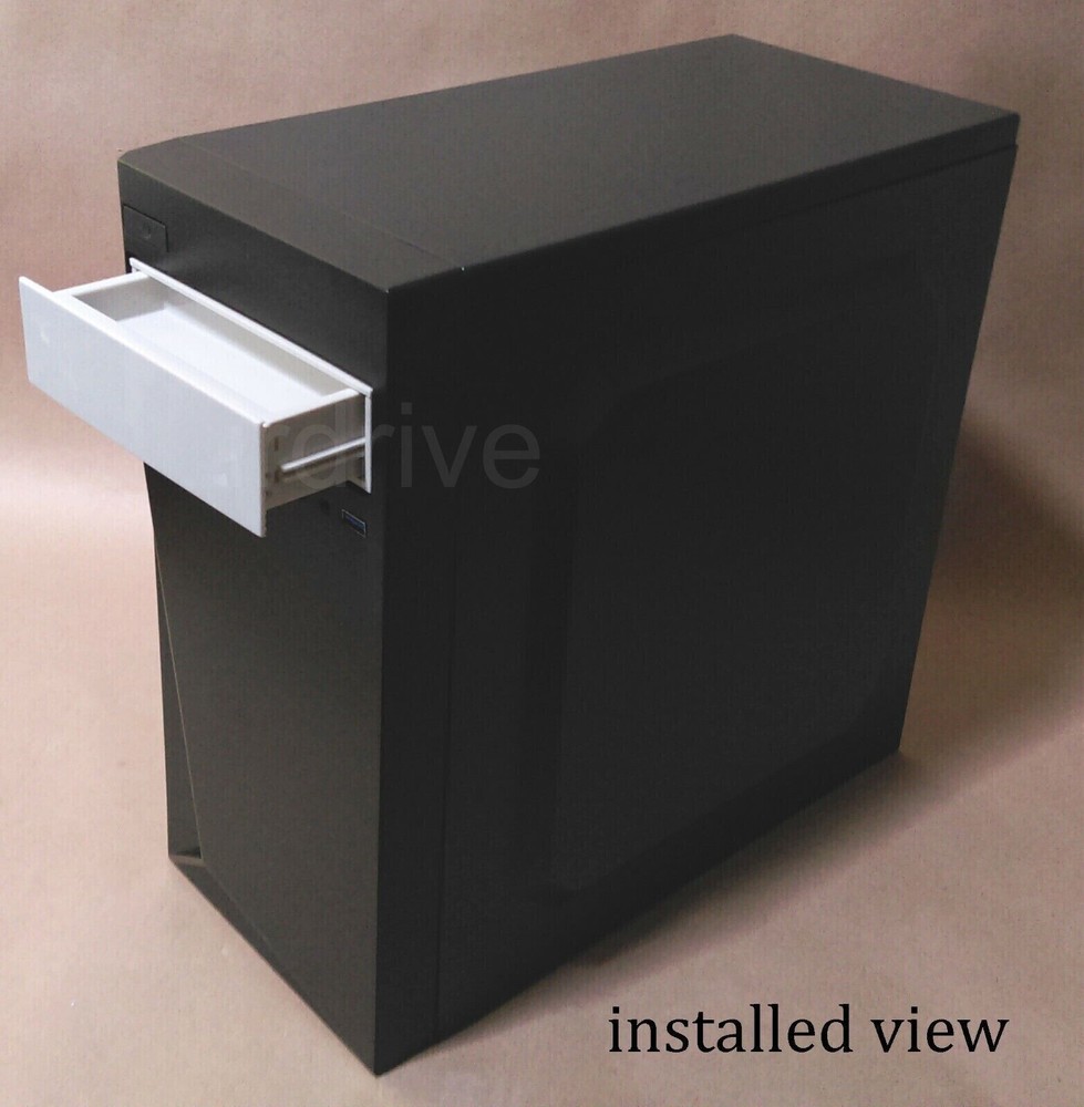 New Evercool Desktop PC Case Front 5.25" Drive Bay Beige Panel Storage Drawer