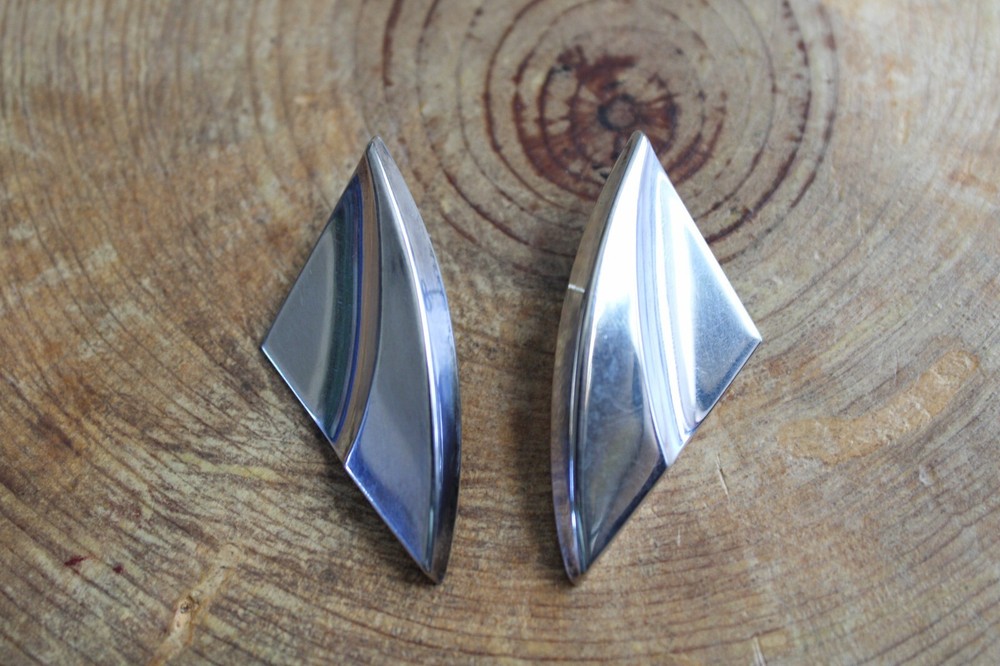 Large Silver Light Weight Earrings