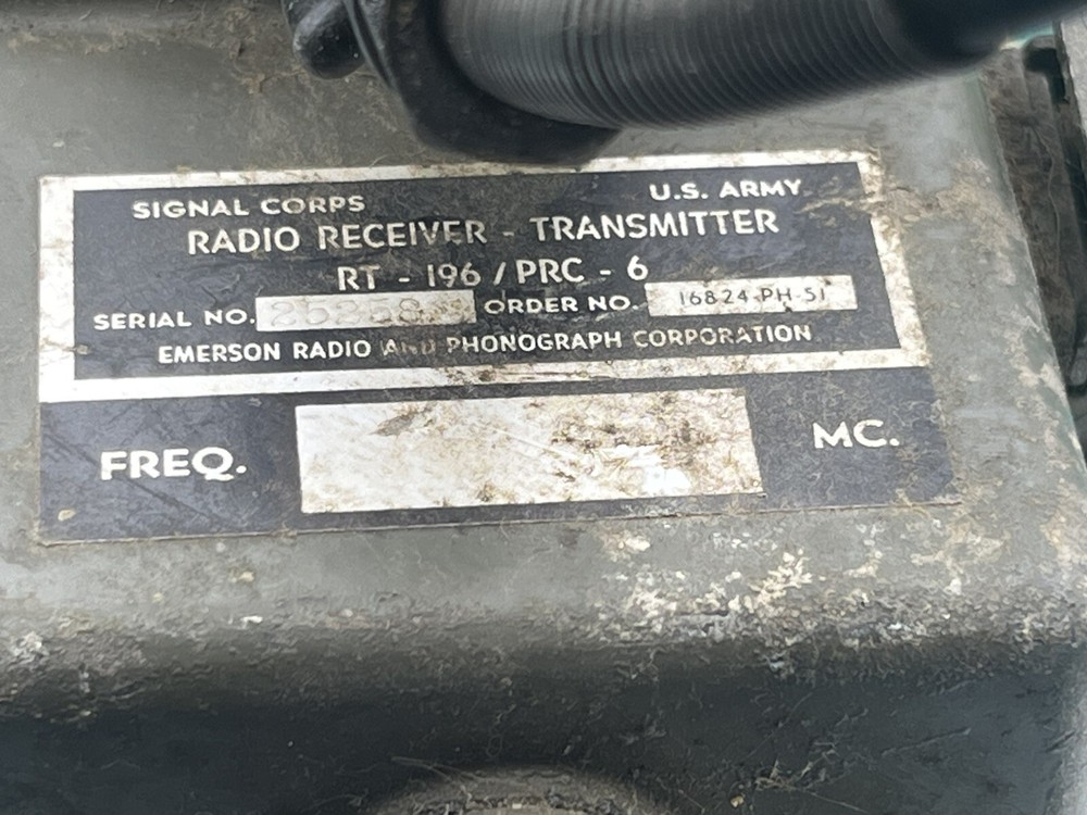 Signal Corps Army Surplus Radio Receiver-Transmitter Untested - RT-196