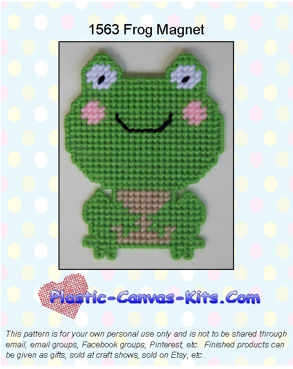 Frog magnet-Plastic Canvas Pattern or Kit
