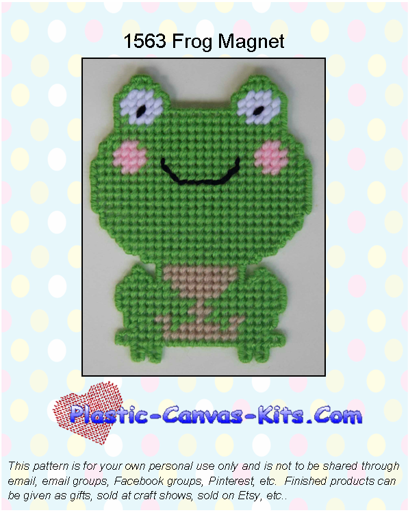 Frog magnet-Plastic Canvas Pattern or Kit