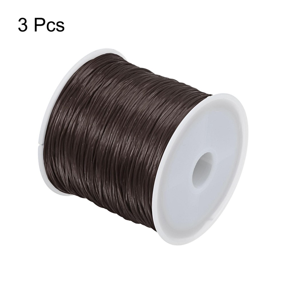 Elastic Cord DIY Making Stretchy String Craft Wire, Brown, 3 Rolls