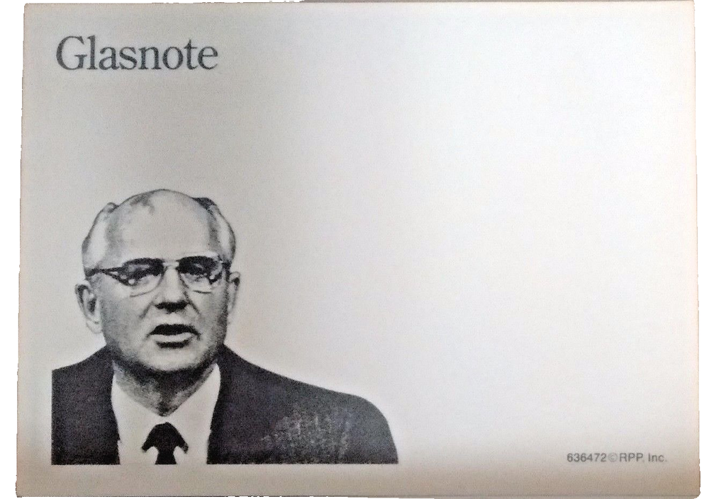Mikhail Gorbachev rare Soviet Era vintage kitschy "Glasnote" Post-its