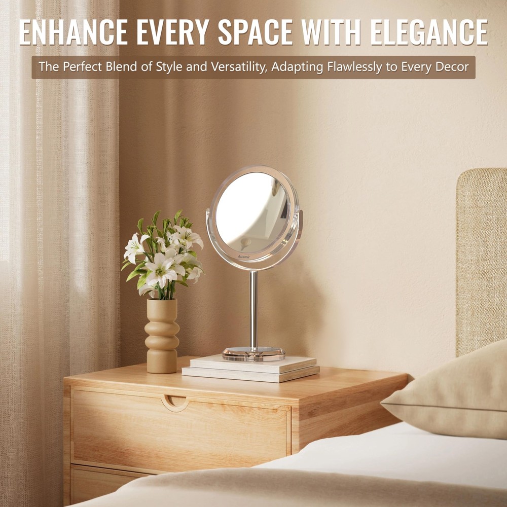 Double Sided Magnifying Makeup Mirror, 20X / 1X Magnification Freestanding, T...