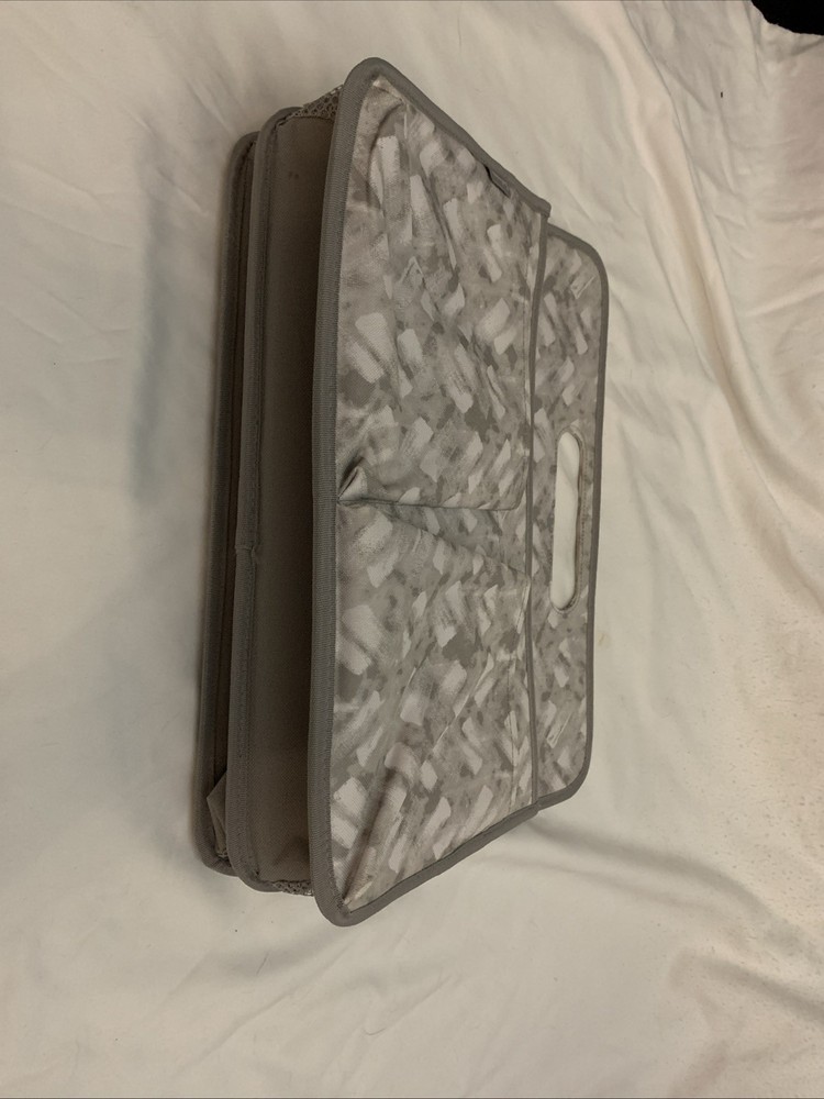 Thirty One Double duty caddy gray and white pattern New No Tags