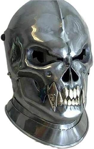 Handmade Medieval Armor Helmet – Demonic Ghost Face Skull Design - Unique Devil