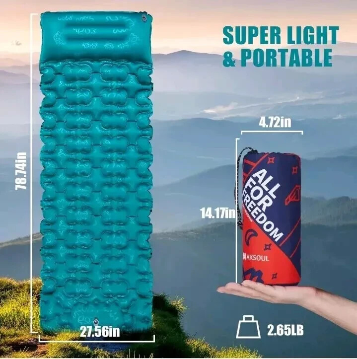 AKSOUL Self Inflating Camping Sleeping Pad - NEW
