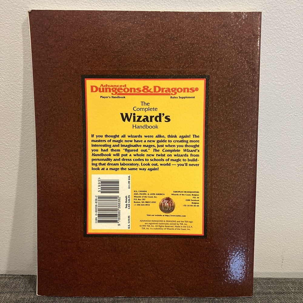 1996 Advanced Dungeons & Dragons: The Complete Wizard's Handbook 2115 AD&D TSR
