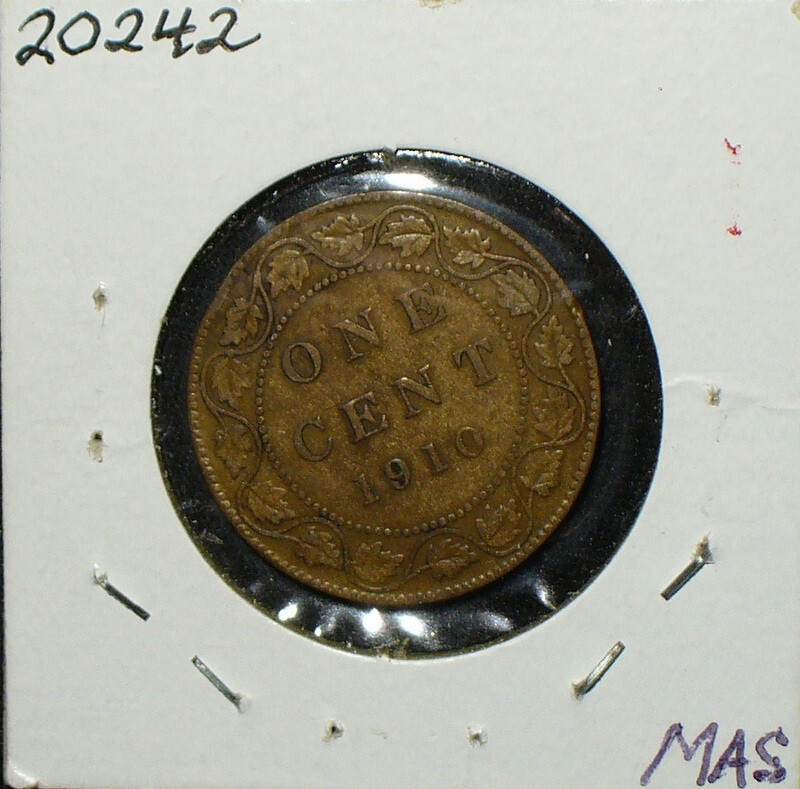 Canada 1910 Large Cent Bronze Coin