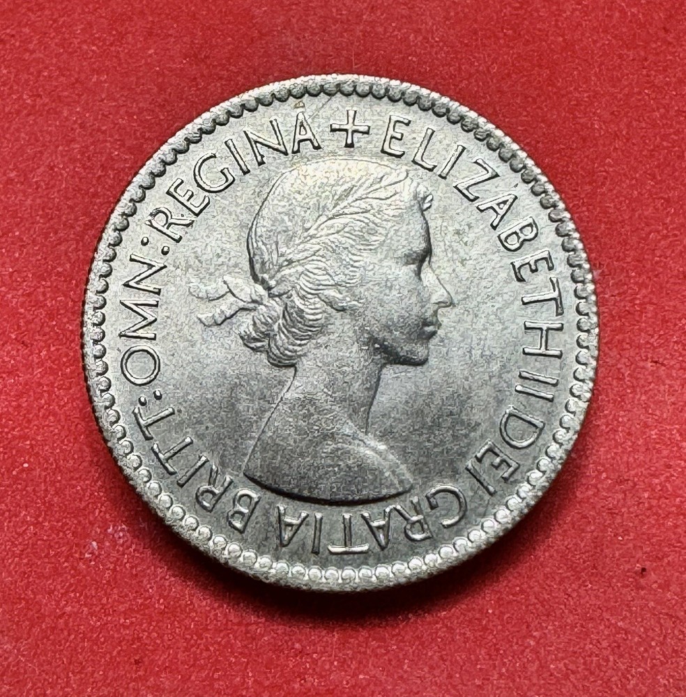 1953  QEII Sixpence, circulated