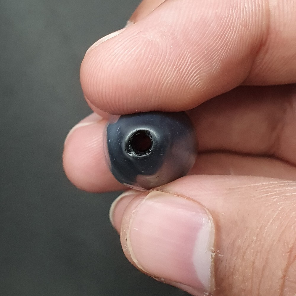 Antique Persian Himalayan Blue Chalcedony Agate Bead