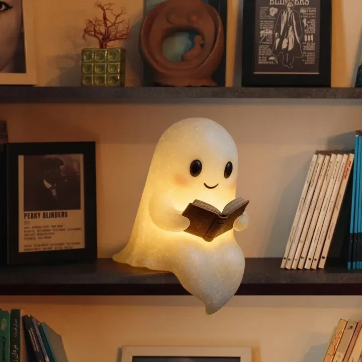 6" Ghost Reading Lamp, LED Halloween Night Light Decor Gift