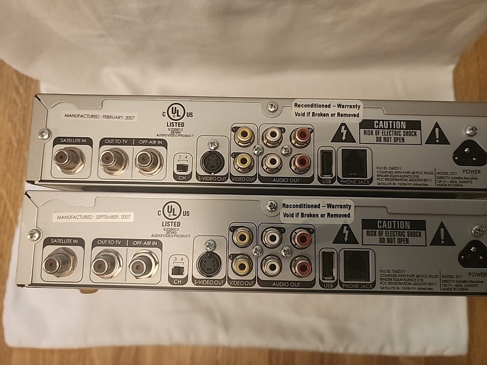 Direct TV Two D11 Recievers Untested