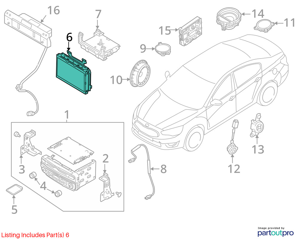 2015 KIA Cadenza Used Display Screen - No Anti-Theft Code, Reprogram Required