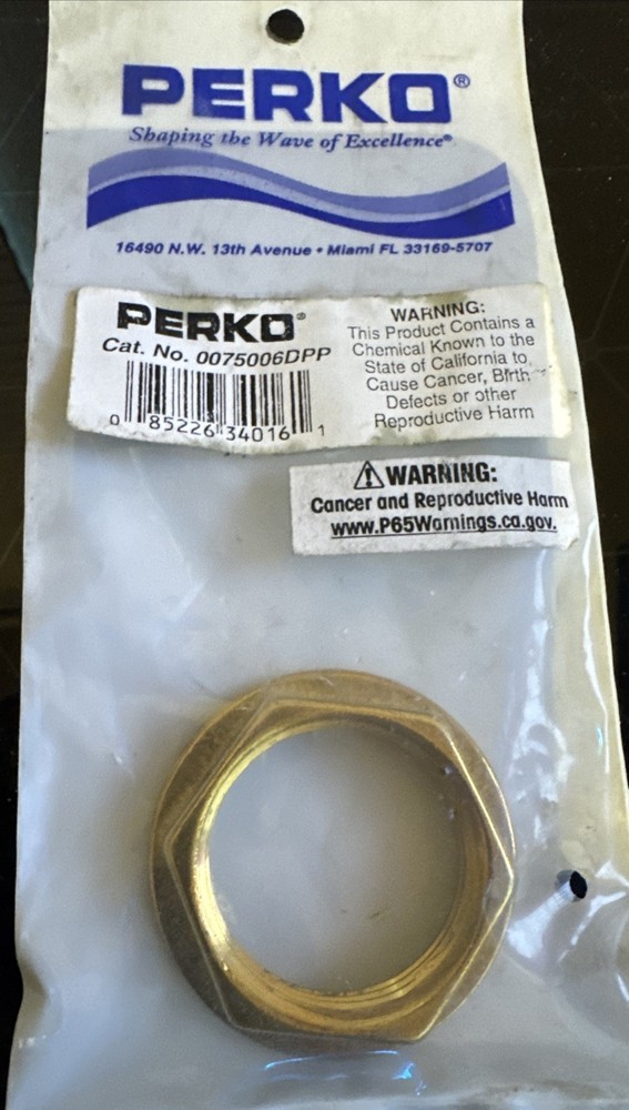 Perko 0075006DPP; Flanged Lock Nut, 1 inch, made by Perko