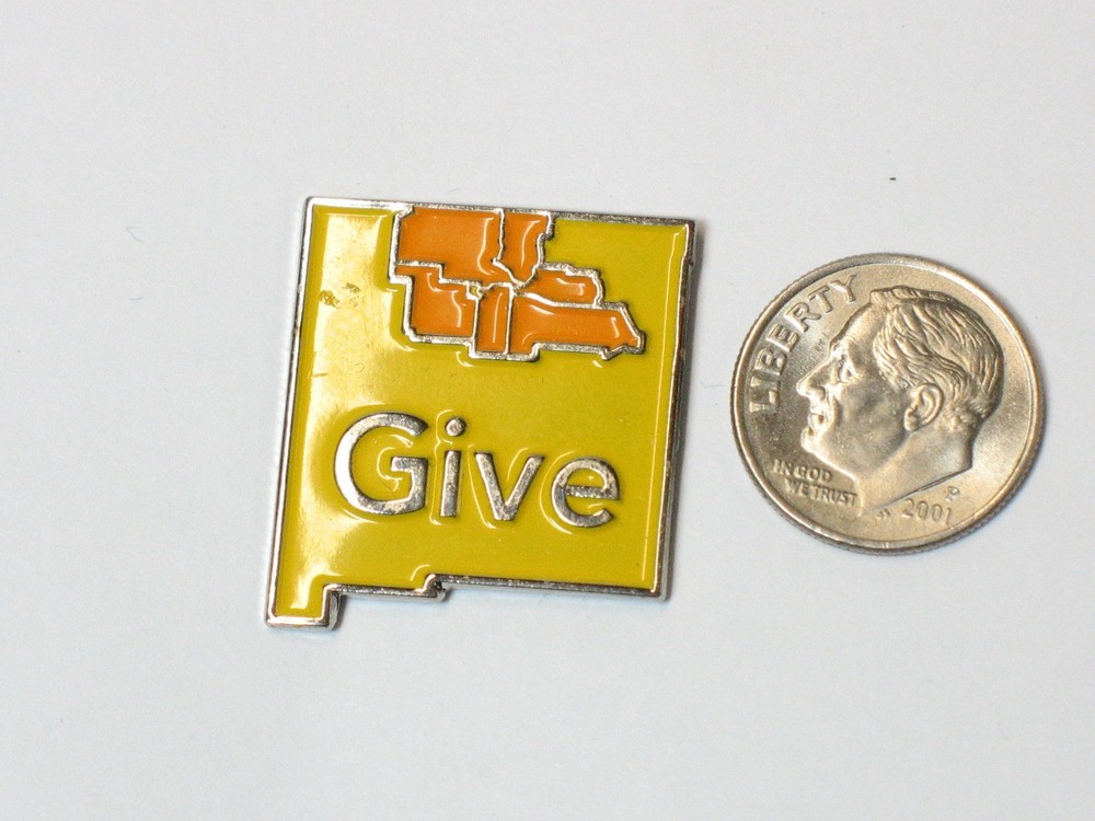 New Mexico State Shaped Give Lapel Pin Back