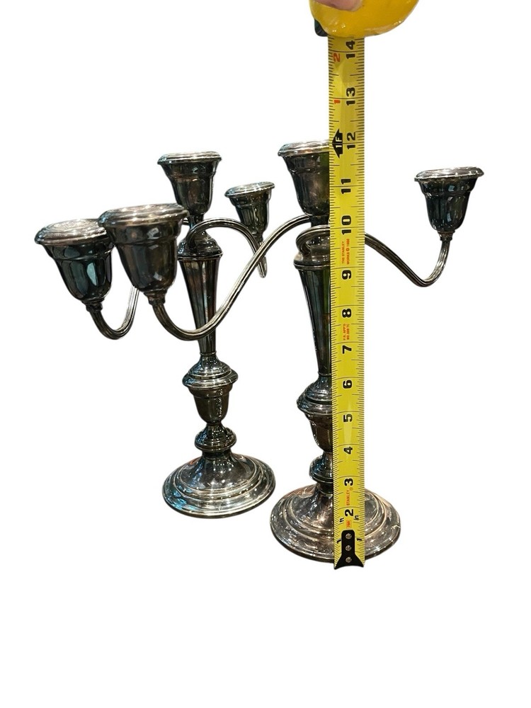 gorham silver Plated Convertible candlesticks pair Vintage