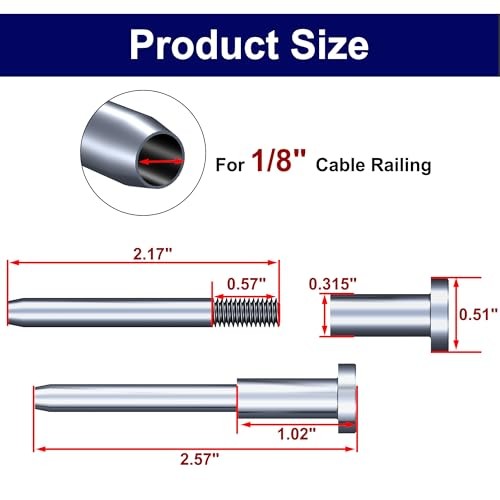 Pack Invisible Cable Railing kit, 1/8" Cable Railing Hardware 30 Silver