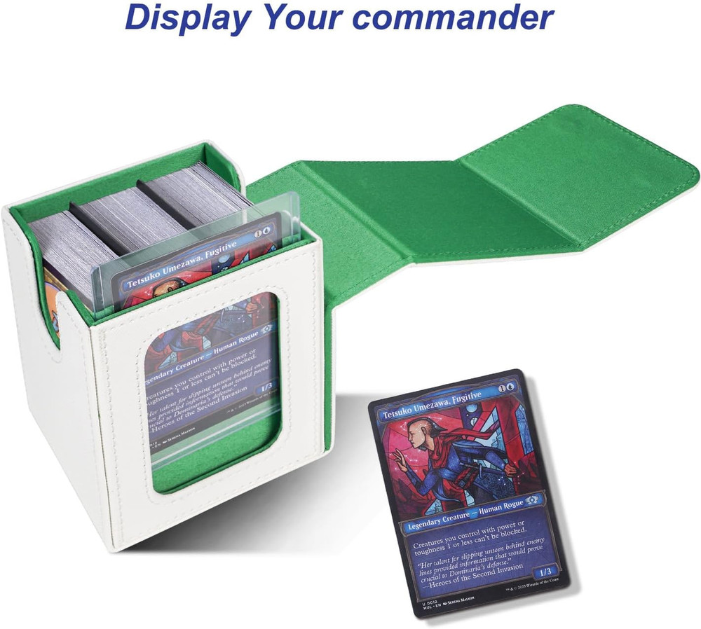 MTG Deck Box for Commander Display,Card Deck Case Fits 100 Double Sleeved Cards,