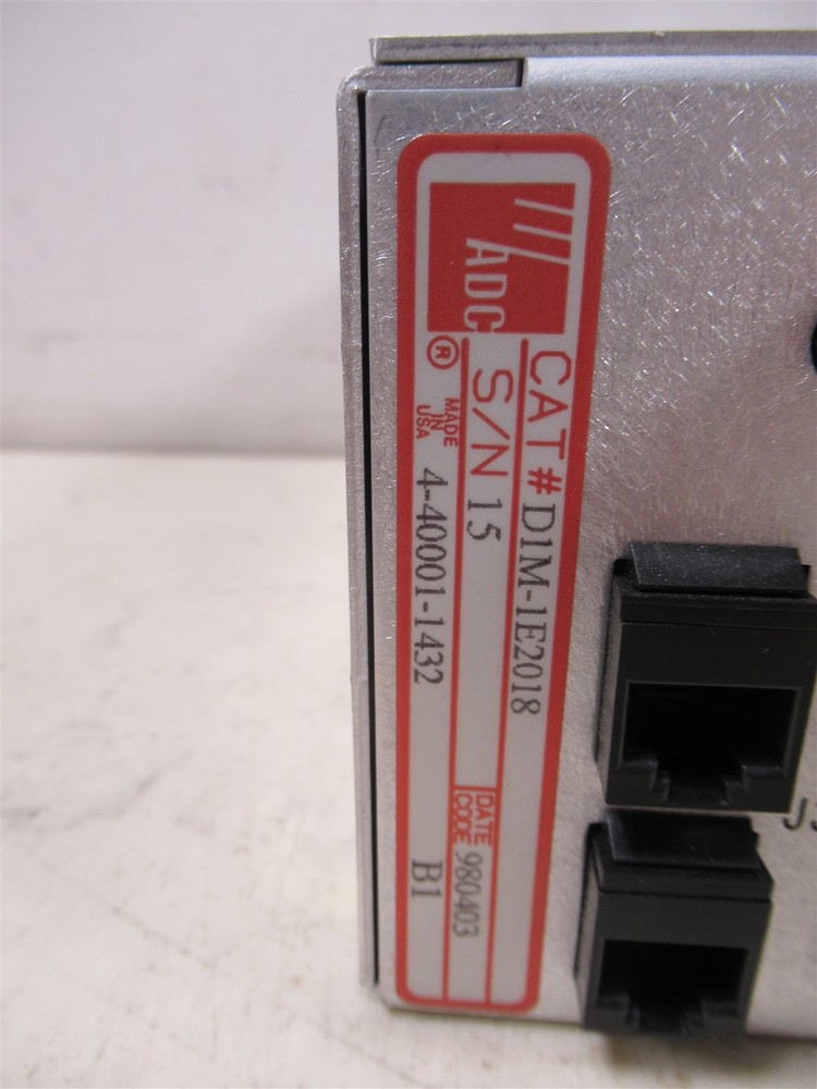 Vintage ADC DIM-1E2018 Video Patch Panel Rack-Mountable Coaxial Connectivity