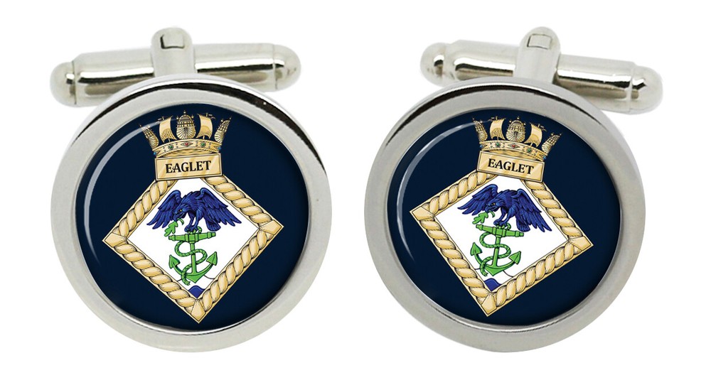 HMS Eaglet, Royal Navy Cufflinks in Box