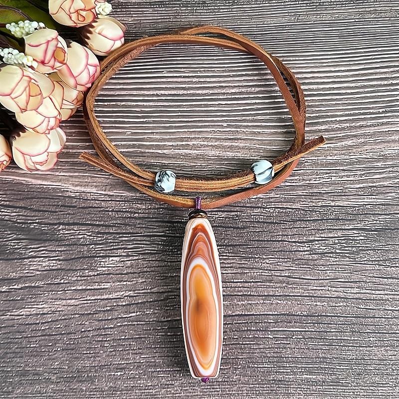 TOP China Inner Mongolia Gobi Eye Rough Agate Specimen Pendant