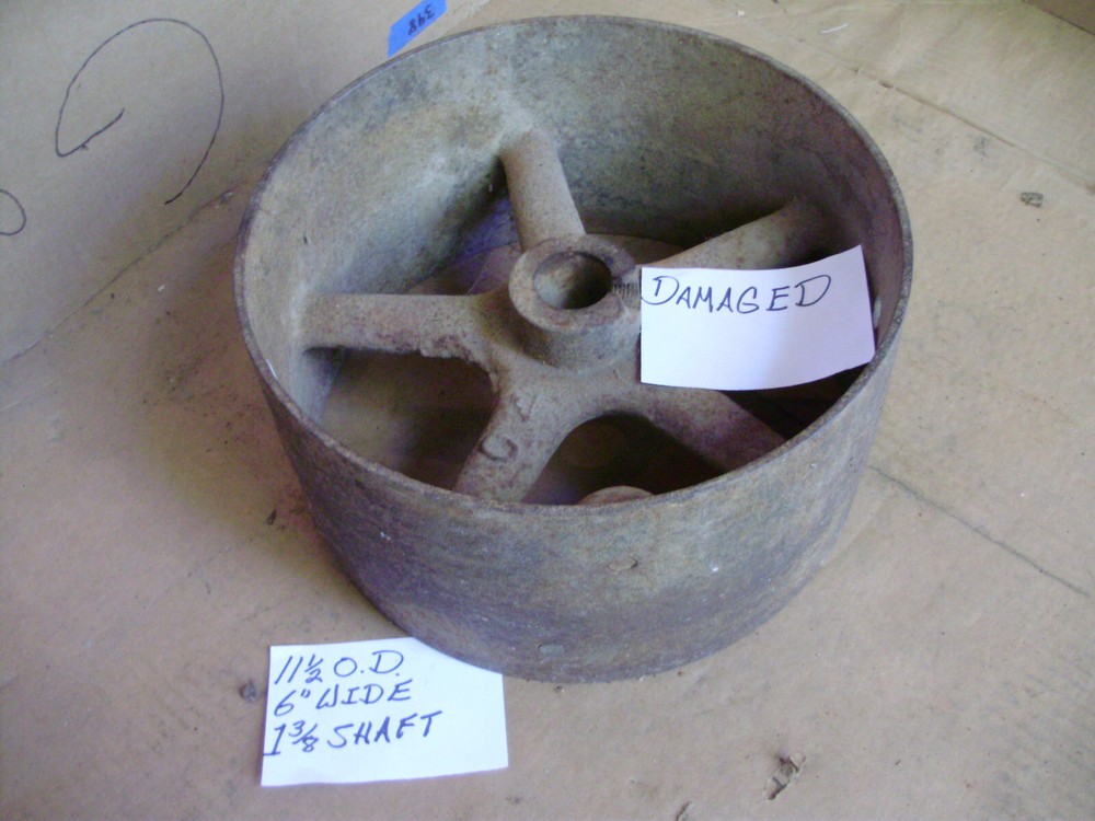 Flat Belt Pulley, Vintage, Cast Iron