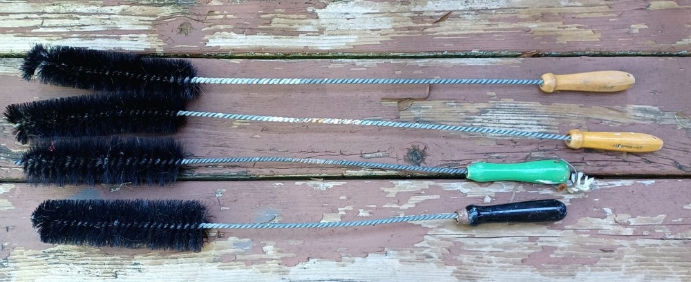 3 Vintage Bristle Bottle Cleaners Long Handle