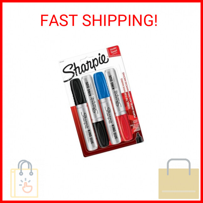 Sharpie King Size Permanent Marker, Large Chisel Tip, Great for Poster Boards, A