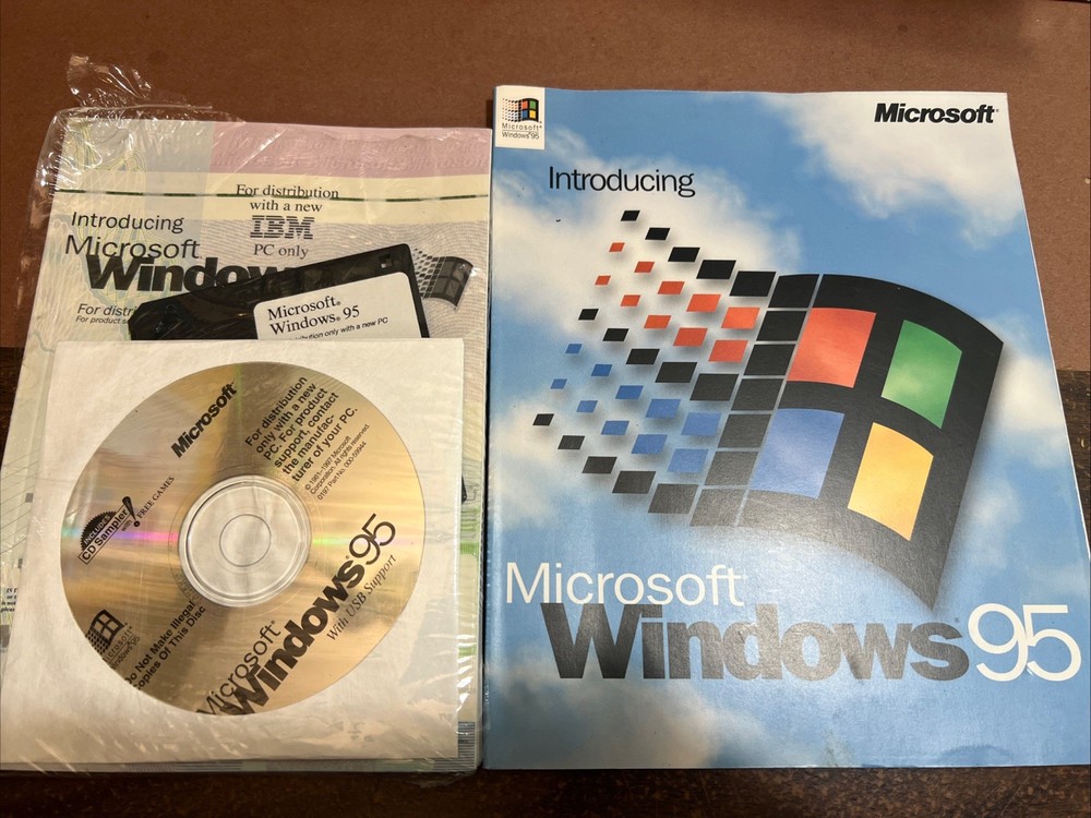 MICROSOFT Introducing Windows 95 Guide -1995 Manual Book VINTAGE Softcover