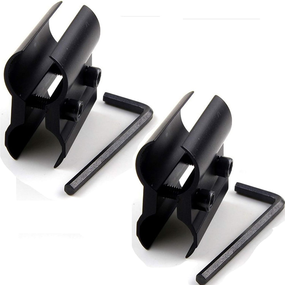 Versatile 2-Pack Flashlight & Laser Barrel Clamps with Wrench - Secure Mounting