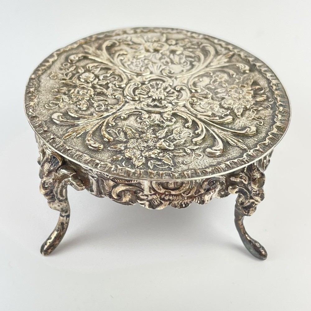 Antique Solid Silver Miniature Rococo Style Round Table Isaac Manheim 1902