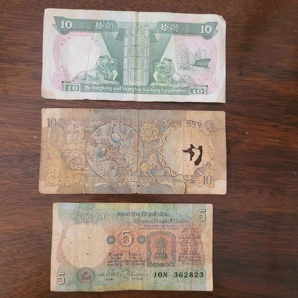 THREE INDIA BANKNOTES